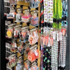 NOVELTY FLOOR DISPLAY 1,050PCS  360 KEYCHAINS, 240 LANYARDS, 300 AIRFRESHENERS, 150 STICKERS